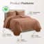 Ensemble de couvre-lit à motif floral en microfibre - Literie matelassée douce, légère et infroissable-113736003-113736008