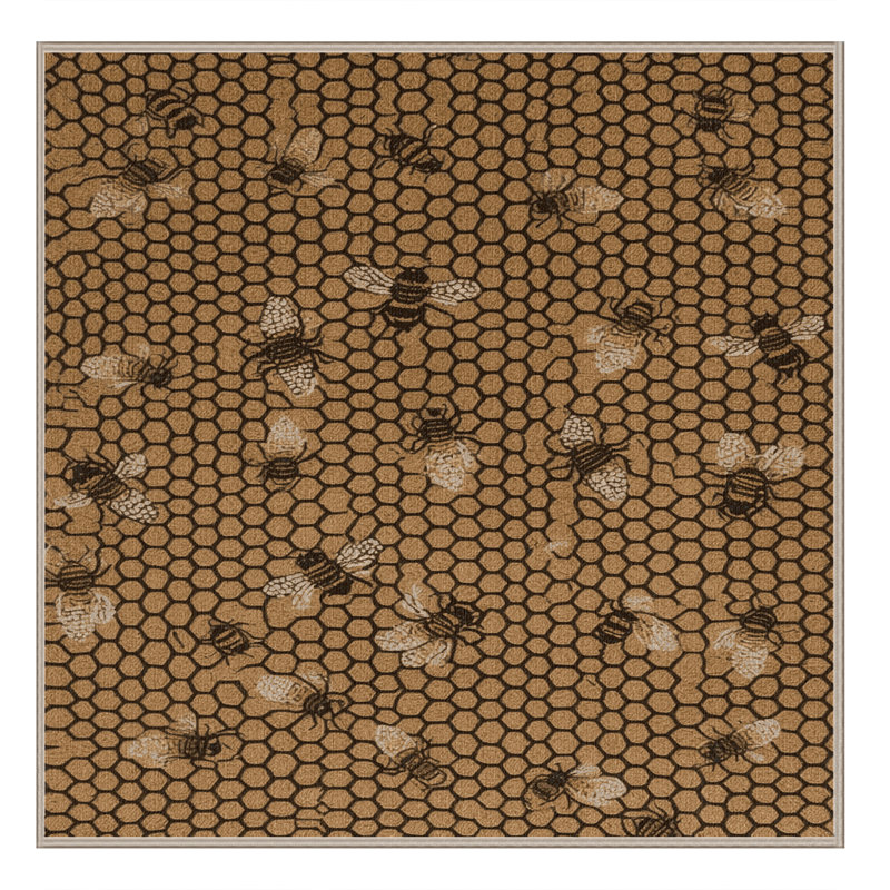 Tapis brun lavable à la machine, Carré 7 pi