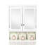 Armoire de salle de bain 2 portes avec miroir - hauteur de tablette réglable, 3 décorations de panier de décoration de Noël pour salle de bain, cuisine, tablette de salle de lavage, arbre