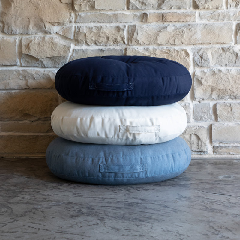  Coussin de plancher rond Sunbrella, Marine