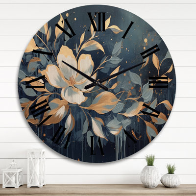 Horloge murale multicolore à fleurs lilas multicolores