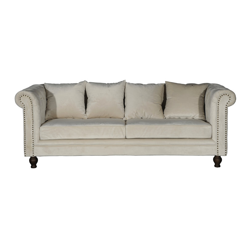 Fenella Velvet Sofa, Cream