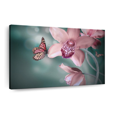 Impression sur toile papillon orchidée