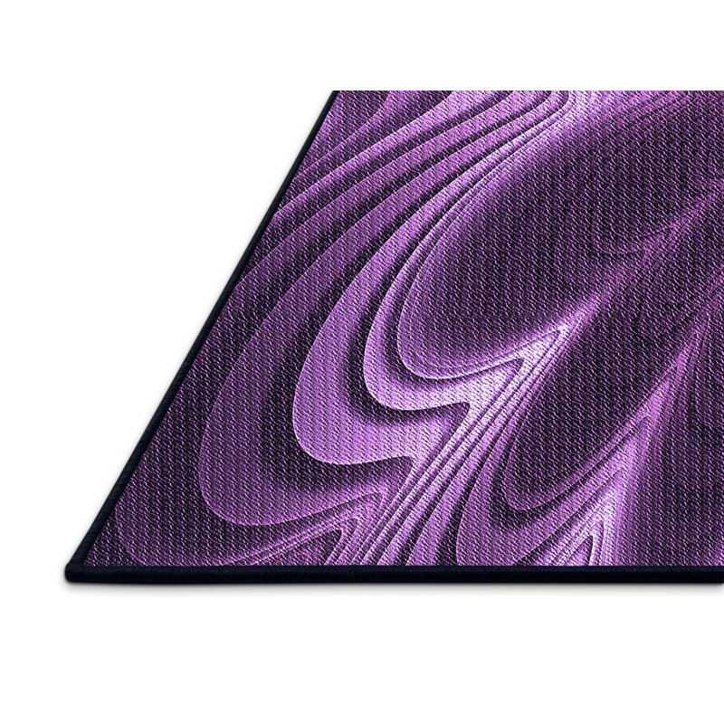 Tapis abstrait en laine mauve, Rectangle 3 pi x 5 pi