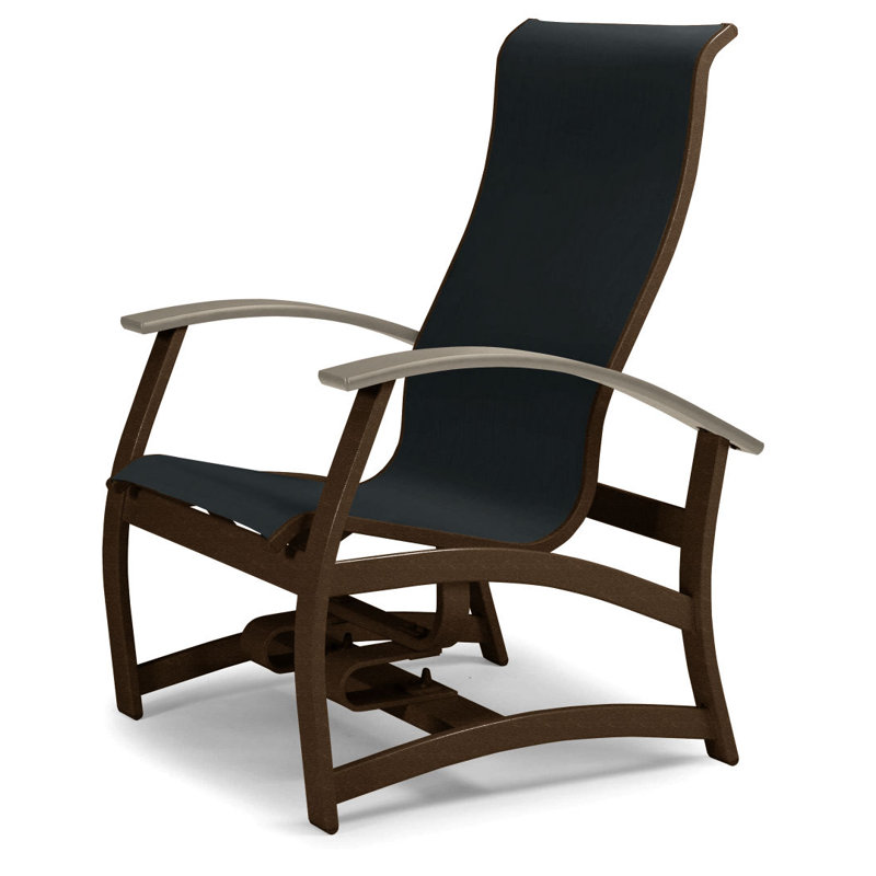 Askar Swivel Powder Coated Aluminum Outdoor Lounge Chair, Black 5D Sunbrella®, Desert P60, Textured Kona