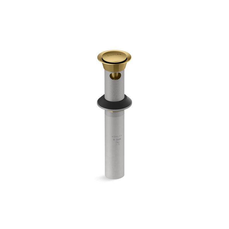 Clicker Drain With Overflow, Vibrant Brushed Moderne Brass