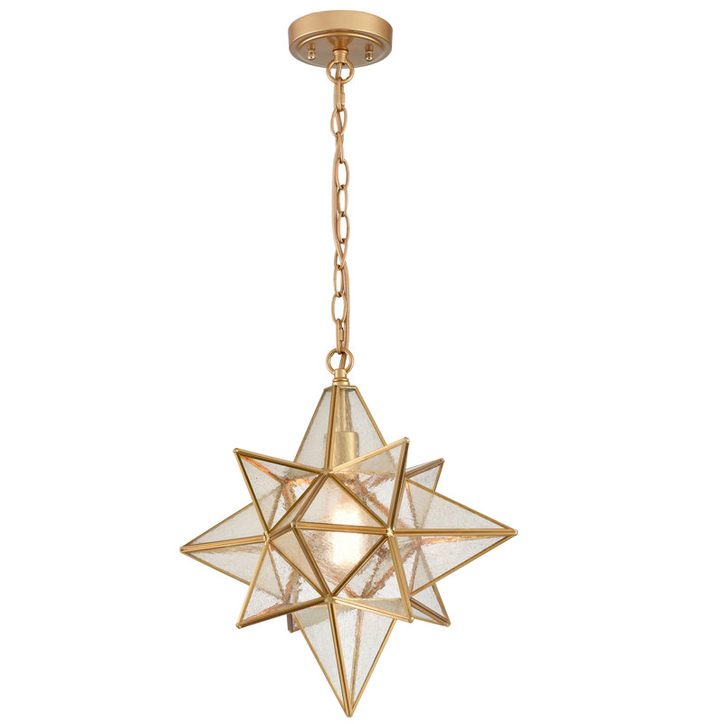Luminaire suspendu Moravian Star, H 63 po x l 17 po x P 15,7 po, Doré