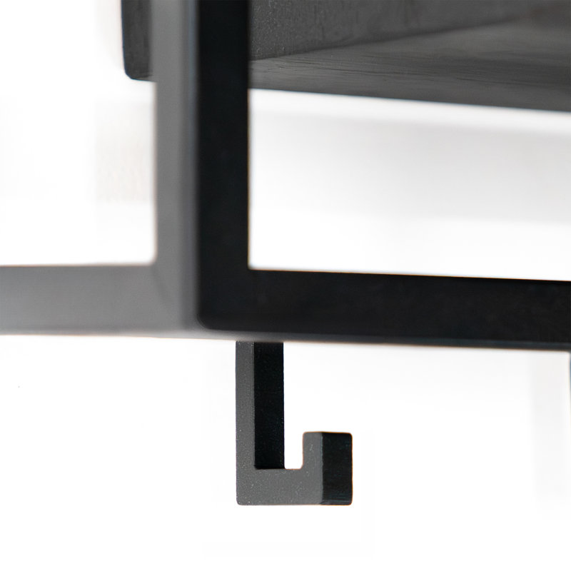 School 8 - Hook Wall Mounted Coat Rack with Storage , Black