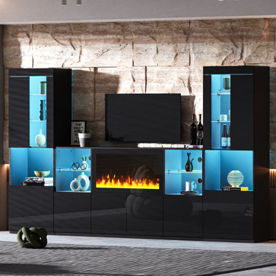Gwinevere Entertainment Centre With Electric Fireplace For Tvs Up To 75"