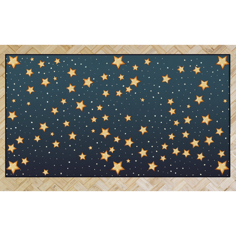 Tapis bleu / jaune Garneau, Rectangle 8 pi x 15 pi