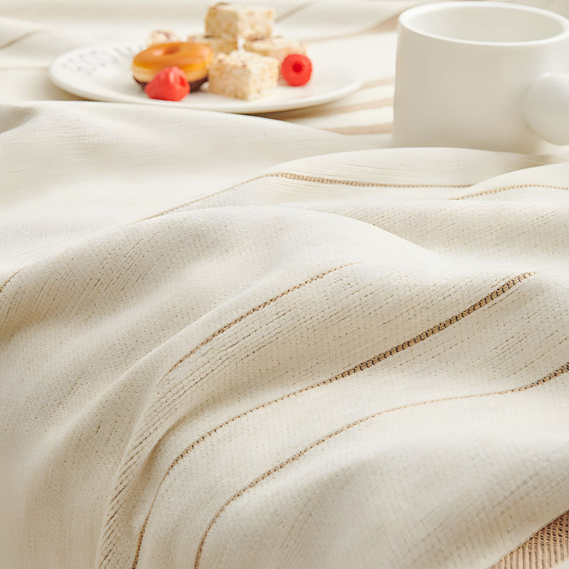 Housse de canapé en chenille douce, rayée, durable, résistante aux taches