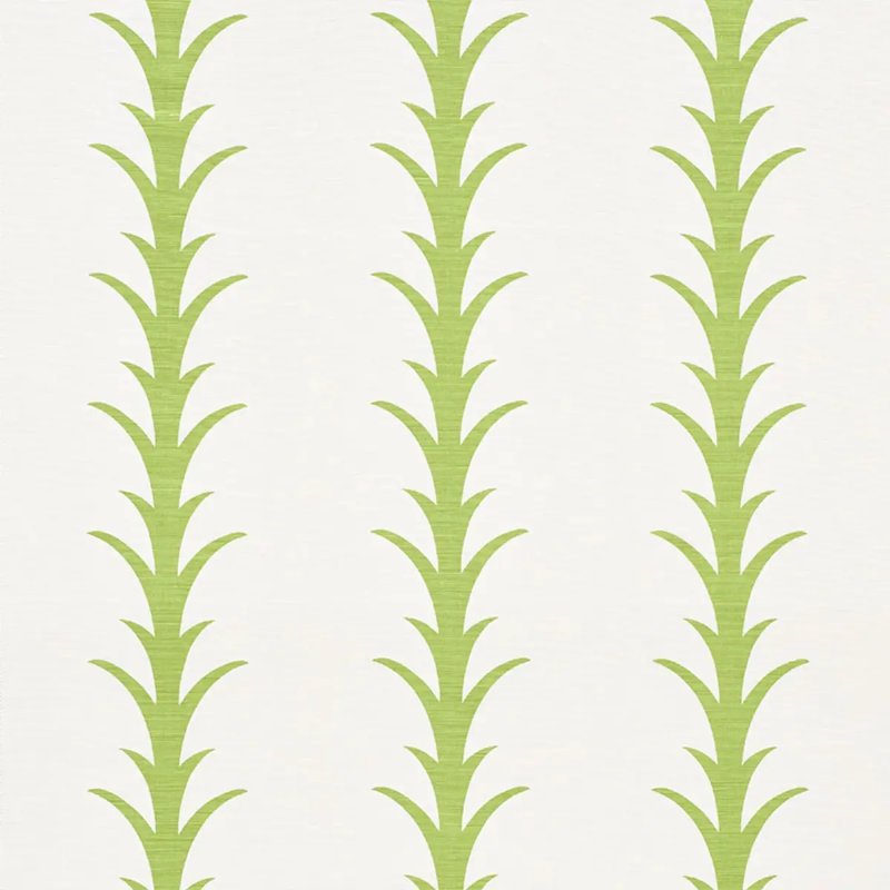 Schumacher x Celerie Kemble Acanthus Stripe Fabric, Leaf