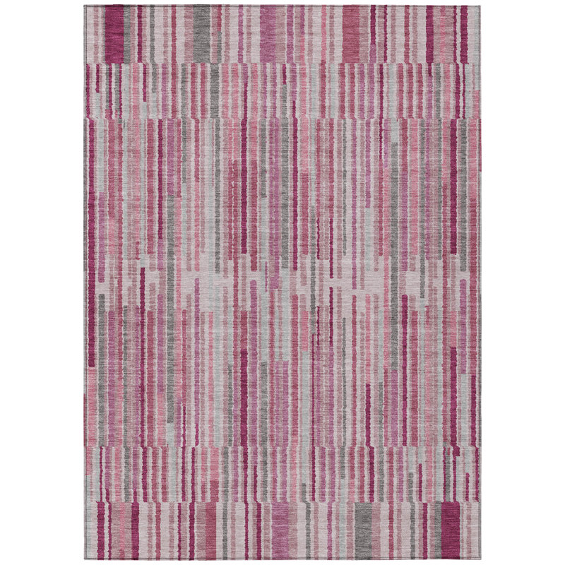 Machine Washable Indoor/Outdoor Xhevrie Blush Rug, Rectangle 8' x 10'
