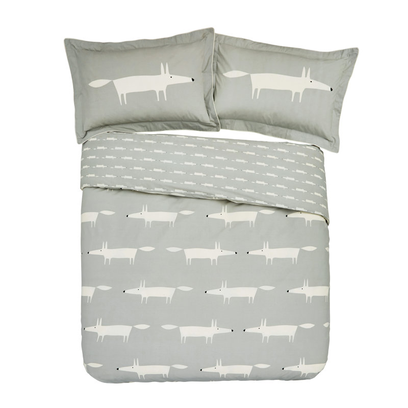 Mr Fox Wildlife Duvet Cover, Silver, King Duvet Cover