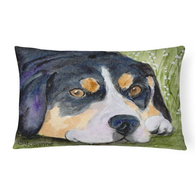 Coussin décoratif intérieur/extérieur noir l’entlebuch mountain dog