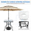 Table basse d'extérieur carrée bistro avec trou pour parasol