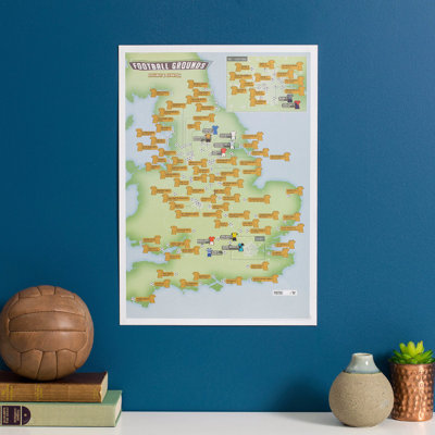 Scratch Off 92 Football Grounds - No Frame Print