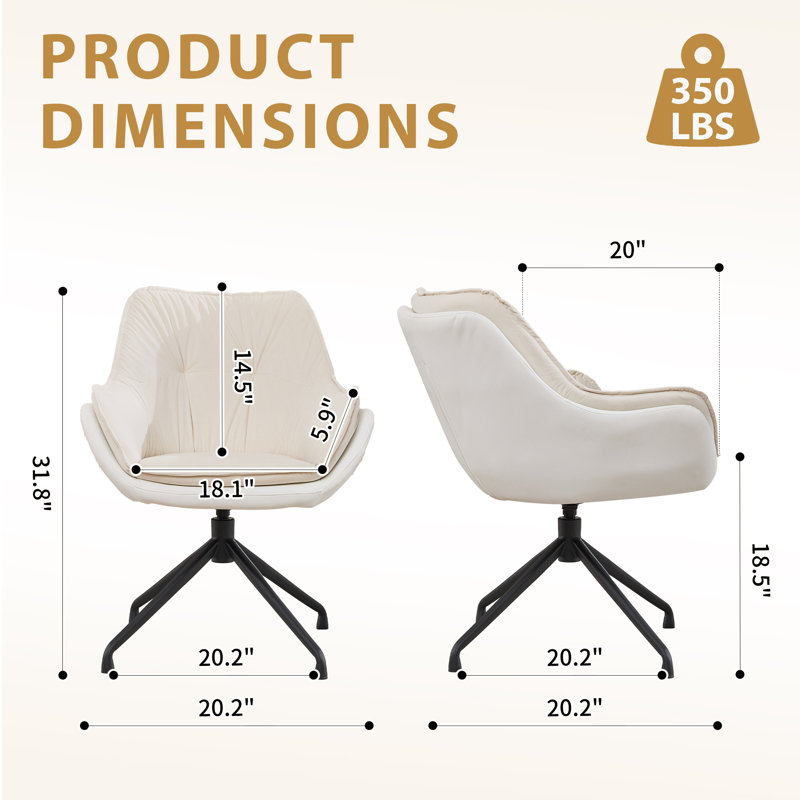 Foam Padding Office Chair, White