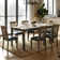 Deral 7 - Piece Solid Wood Dining Set,PU Leather Chair with Marble Table