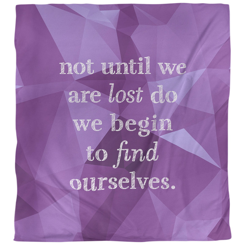 Housse de couette simple Find Yourself Quote, Housse de couette pour très grand lit, Améthyste