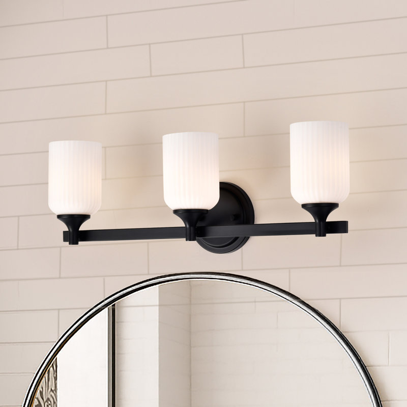 Meuble-lavabo Solara, Noir mat, 23 po de largeur, Trois lumières