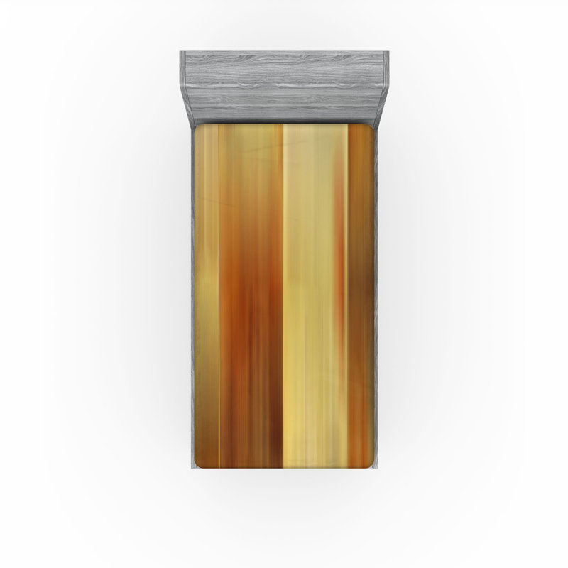Drap-housse Ambesonne, paquet de 2, Jaune pâle / dégradé gingembre / rayé, Drap-housse simple TG