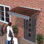 Auvent de porte à auvent en tôle de polycarbonate de 0,137 po d'épaisseur et en alliage d'aluminium avec cantonnière de 47 po de largeur x 34 po de profondeur pour mur en béton-125299992-125299994