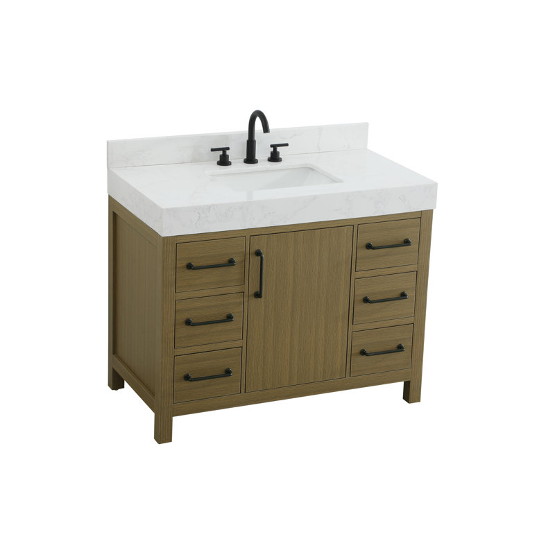 Meuble-lavabo simple 42 po_Traditional_VF60642-BS, Châtaignier brun