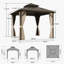 Toit double extérieur en aluminium pour pavillon de jardin brun-119156827