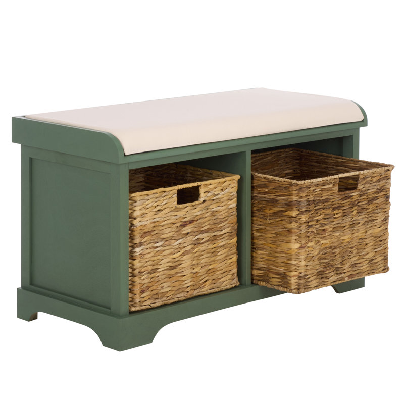 Banc de rangement rembourré Briananthony, Vieux vert