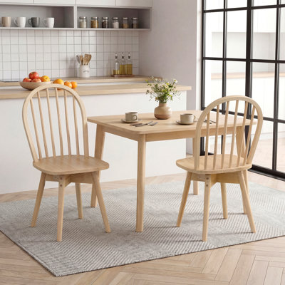 Ensemble de 4 chaises de cuisine pivotantes en caoutchouc massif naturel