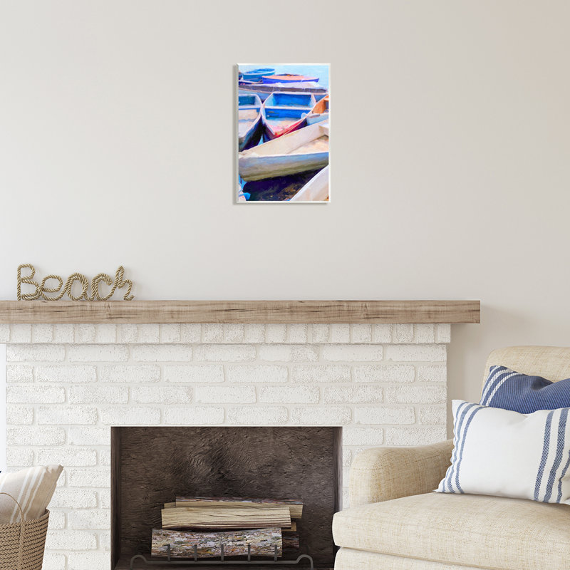 «Au-477-Giclee Docked Row bateaux Vivid Hues» par Graffi * Tee Studios, impression, H 15 po x l 10 po x P 0,5 po, Mdf