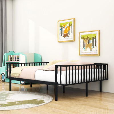 Heavy-Duty Metal Bed with Space-Saving Design