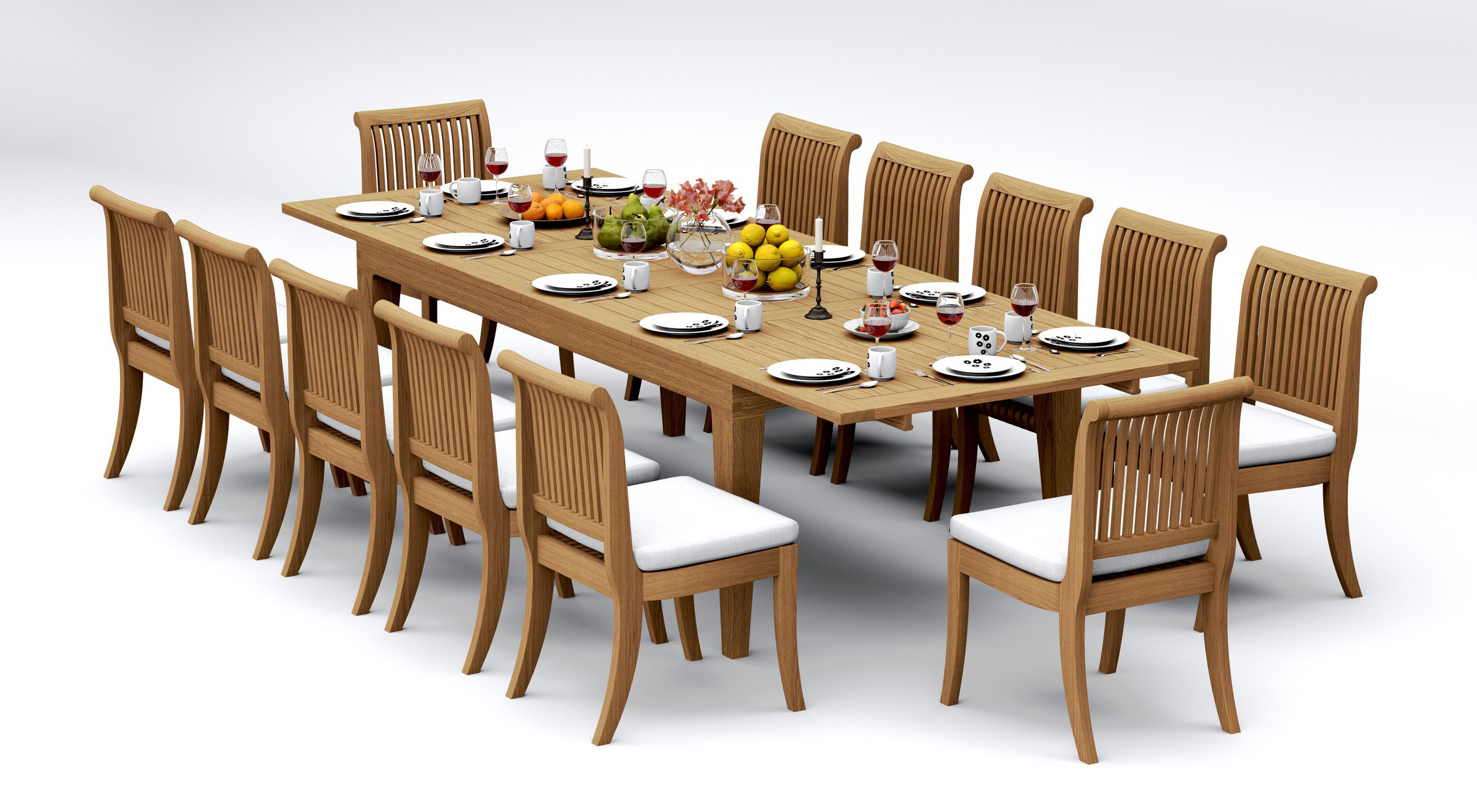 Dining Room 12 Person Outdoor Dining Table Set Dallas Ranch Solid