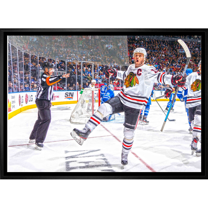 Jonathan Toews, Chicago, Blackhawks, toile encadrée célébration de but 20 x 29