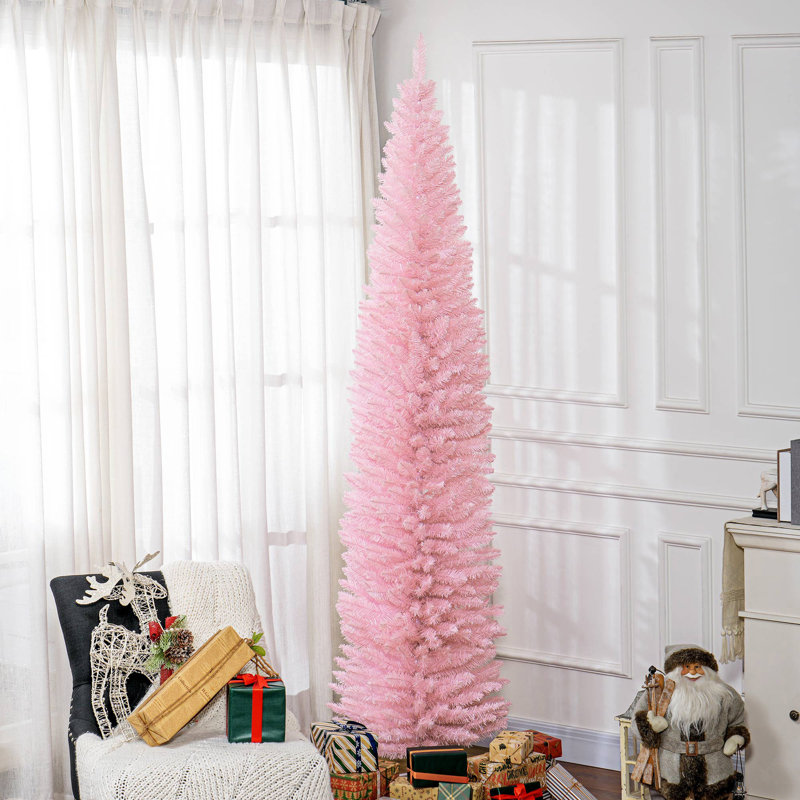 Arbre de Noël artificiel 8 pi HOMcom, Rose