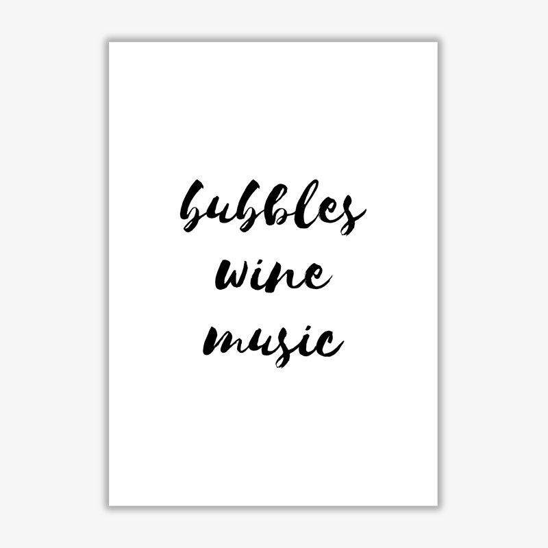 Bubbles Wine Music - Print, 30 cm H x 21 cm W x 1 cm D, No Frame