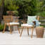 Chaise de salle à manger d'extérieur en bois Hermosa KD avec coussins (ensemble de 2)