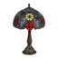 Lampe de table de style Tiffany Hantek, lampe florale rétro en verre coloré de 11,8 po avec base en métal, lampe de chevet E26 pour le salon de la chambre à coucher