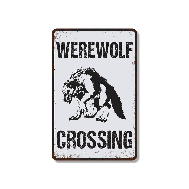 Enseigne de loup-garou (paquet de 2) 7 po x 10 po