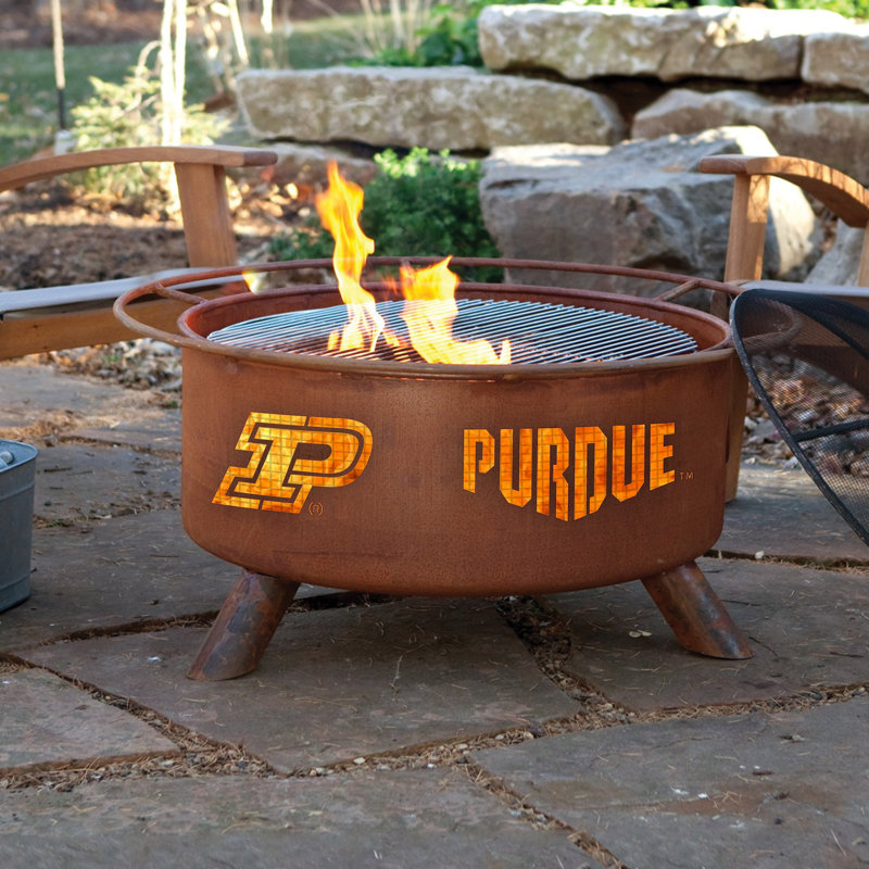 Collegiate Series Round Steel Fire Pit, Purdue University