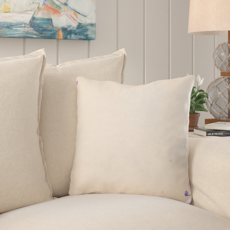 Coussin décoratif fleurs Sara, Microsuède, Intérieur