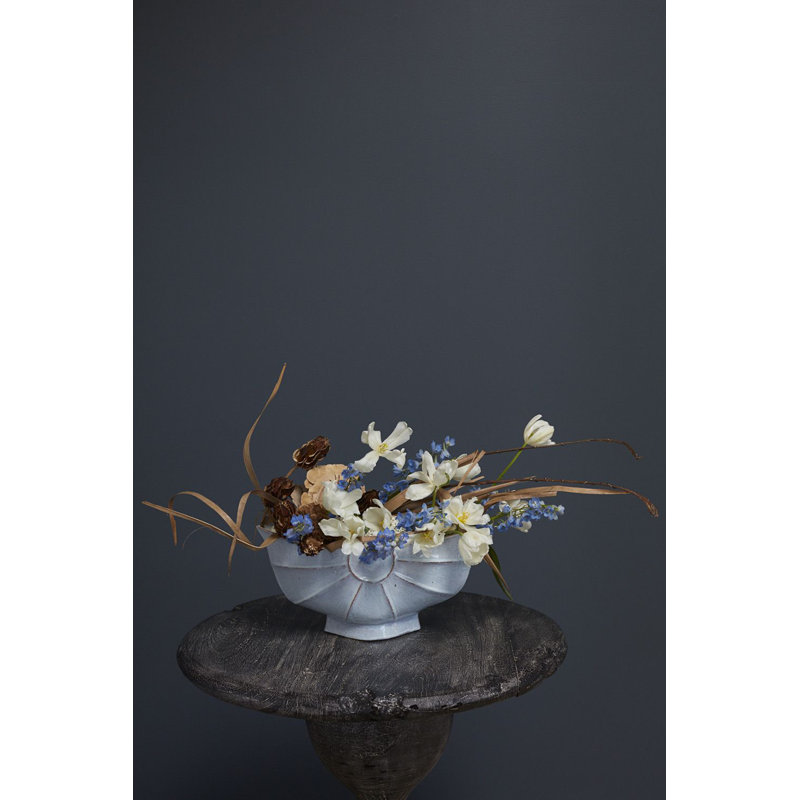Jayliany Handmade Ceramic Table Vase, 10" H x 20.5" W x 8.25" D