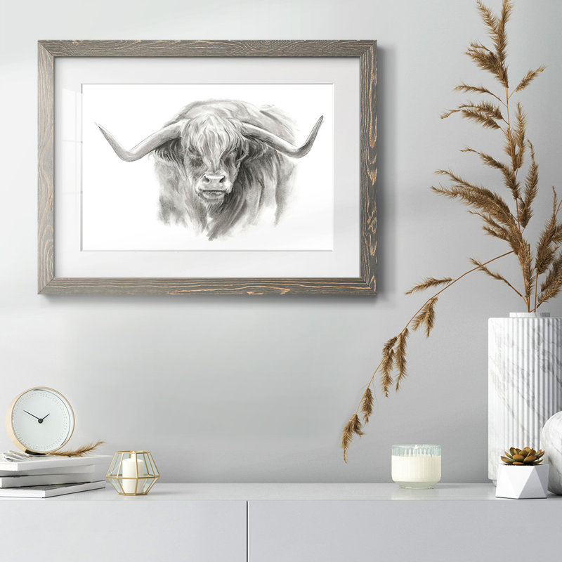 " Soft Focus Highland Cattle II ", Gray, 28" H x 42" W x 1.5" D
