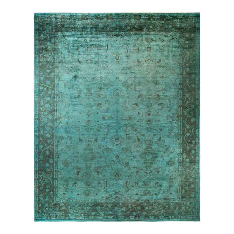 Tapis bleu / bleu sarcelle 12 pi 1 po x 14 pi 9 po Zaryiah
