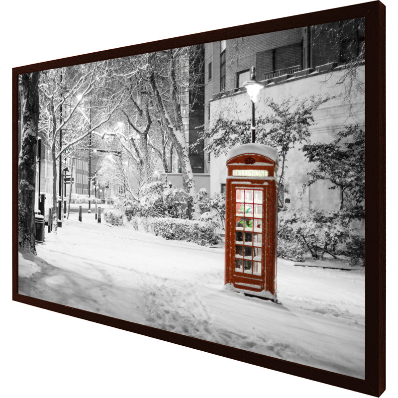 Tangires London Snow - Single Picture Frame Print, 41cm H x 61cm W x 4cm D, Brown