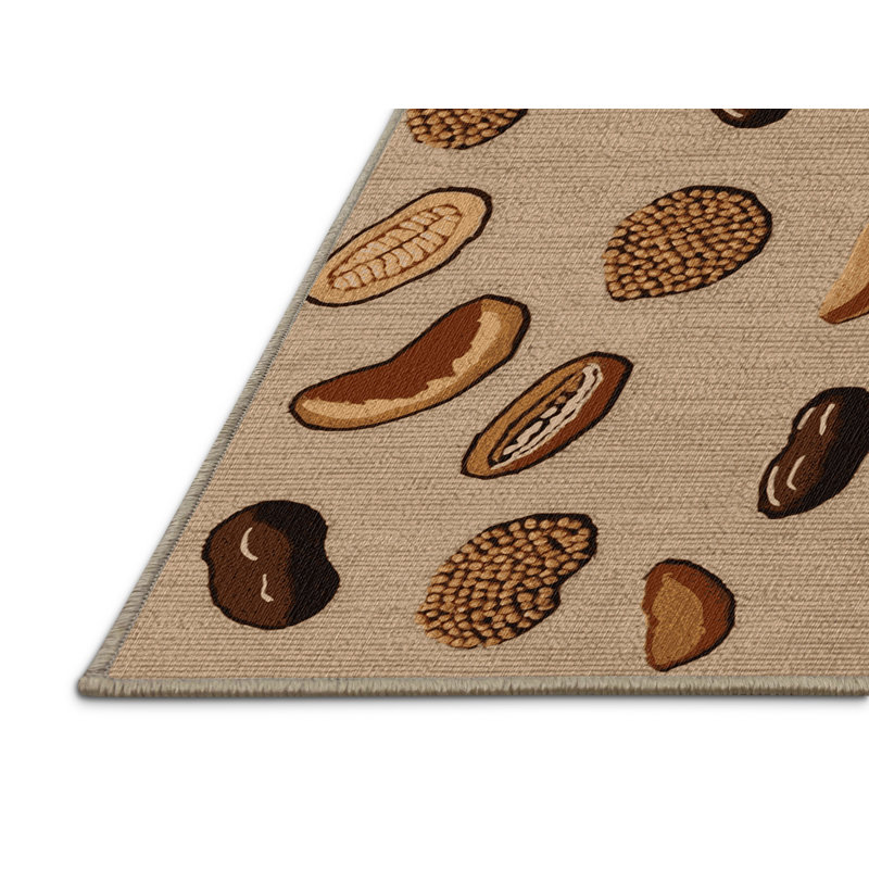  Tapis lavable avec haricots et légumes, Rectangulaire 3 pi x 5 pi