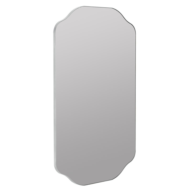 Henry Scalloped Metal Mirror, Silver