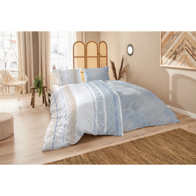 Rerucha Cotton Striped Duvet Cover Set with Pillow Shams