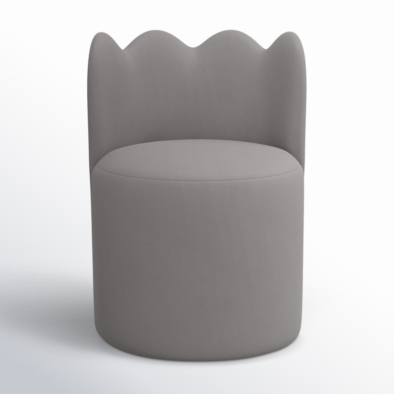 Wavy Back Dining Chair, Classic Otter Performance Velvet